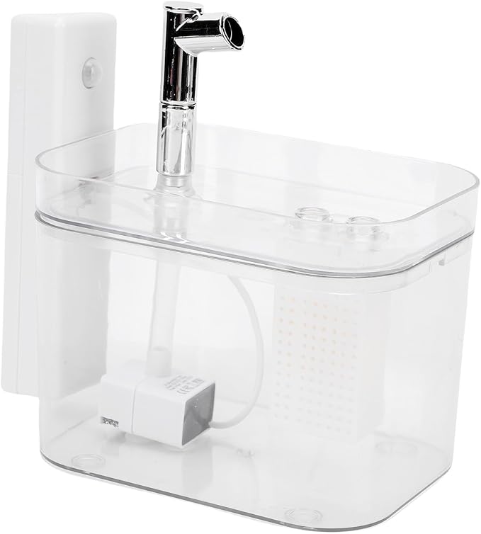 Fabater Cat Water Fountain, Automatic Pet Fountain with Filter Box, 1.5L Rechargeable Water Dispenser, Pet Drinking Waterer, Indoor Watering Feeder for Dogs, Cats