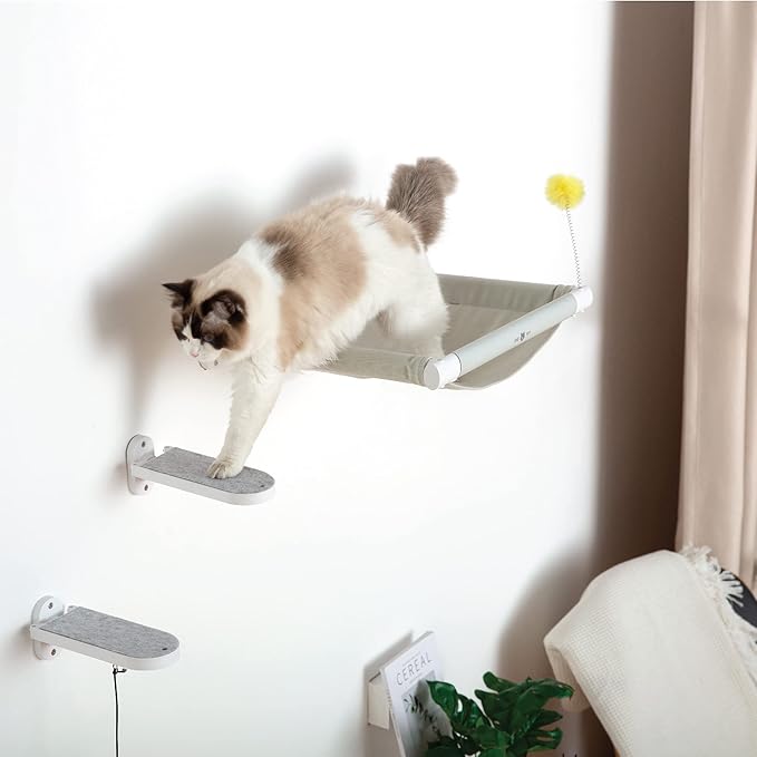 SVD.PET 3-Pack Cat Climbing Stairs with Replaceable Felt Pad, Cat Shelves & Toys for Medium & Large Cats (White)