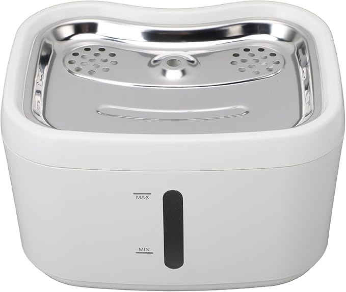 Cat Drinking Dispenser,2.5L Stainless Steel Smart Automatic Sensing Circulating Pet Water Dispenser Pet Water Fountain Inside Cat Dog Pet Drinking Station for Home