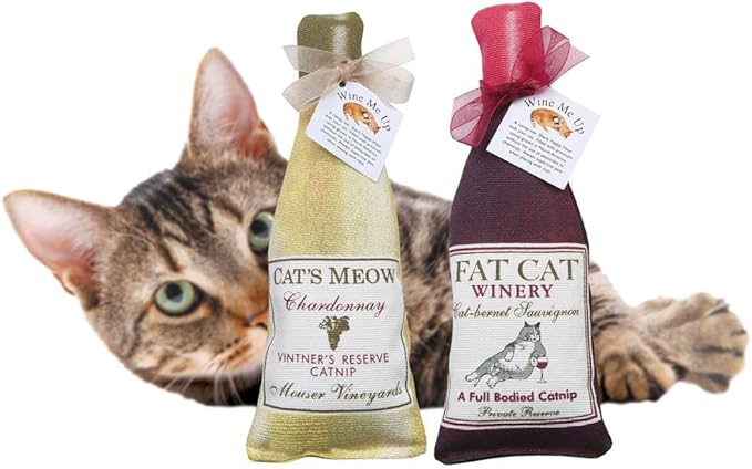 Alice's Cottage Wine Me Up Fun Catnip Toys - Wine Bottle Shaped