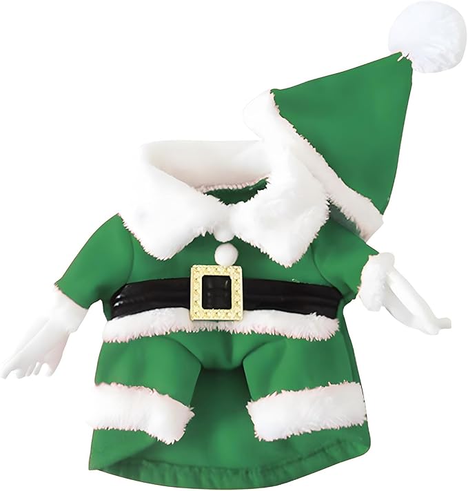 NACOCO Pet Christmas Costumes Dog Suit with Cap Santa Claus Suit Dog Hoodies Cat Xmas Costumes (Green, XL)