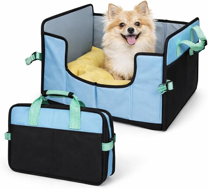 Pet Life ® 'Travel-Nest' Innovative Portable Travel Folding or Collapsible Cat and Dog Bed with Carrying Handle