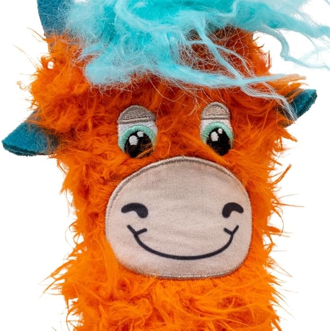 KONG Kickeroo Highland Cow Cat Toy – Plush Catnip Toy with Crinkle Sound & Fluffy Tail – Assorted Colors (1 Pack)