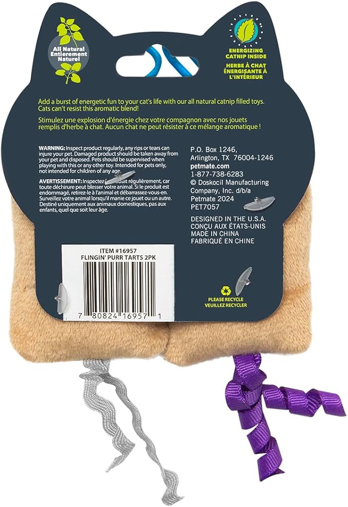 Flingin Purr Tarts Catnip Filled Interactive Cat Toys, Pack of 2