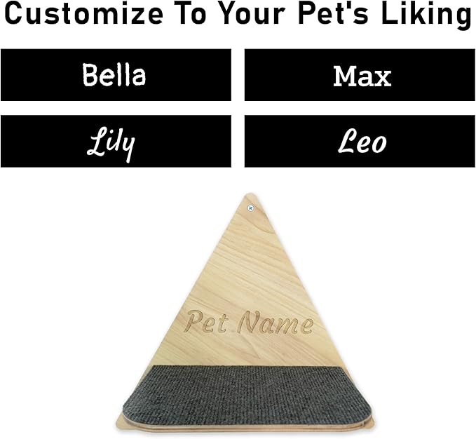 Personalized Wood Cat Shelf, Triangle Shelf Wall Mounted, Custom Cats Name Wood Cat Shelves Bed, Wooden Furniture Perch for Sleeping Playing Scratching
