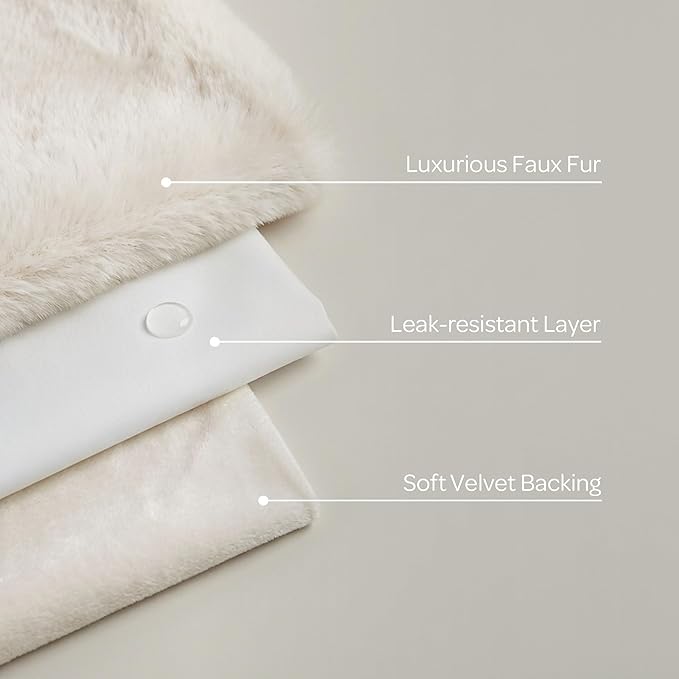4 Cats & Dogs Pet Faux Fur Throw Blanket – Large 50"x60" Waterproof Dog Blanket, Washable Plush Throw for Cat and Dog, Leakproof Couch & Bed Furniture Protector, Ultra Soft Cozy Pet Blanket - Biege