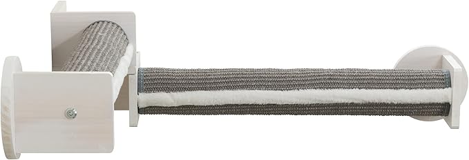 Trixie Cat Wall Furniture Set 5 - Cat Wall Corner Scratcher, Climbing Shelves - 2 Sisal Rope Scratching Posts - Elevated Shelf - Gray/White