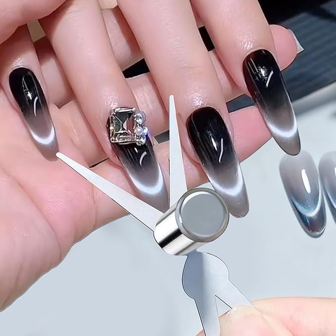 27pcs Cat Eye Nail Tools – Double-Ended Strong Nail Magnet, Magnetic Beads, Cylindrical Magnets, Scissor & Y-Shaped Plates for French Heart Cat Eye Effect