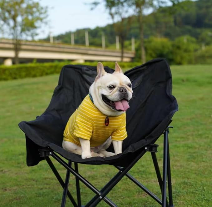 Yellow Striped Matching Dog and Owner Clothes, Cotton Pet and Owner Coordinating Outfit with Embroidered Smiley Face Separately Sold,Family Matching Pajamas for Dogs Puppies (Pet XL)