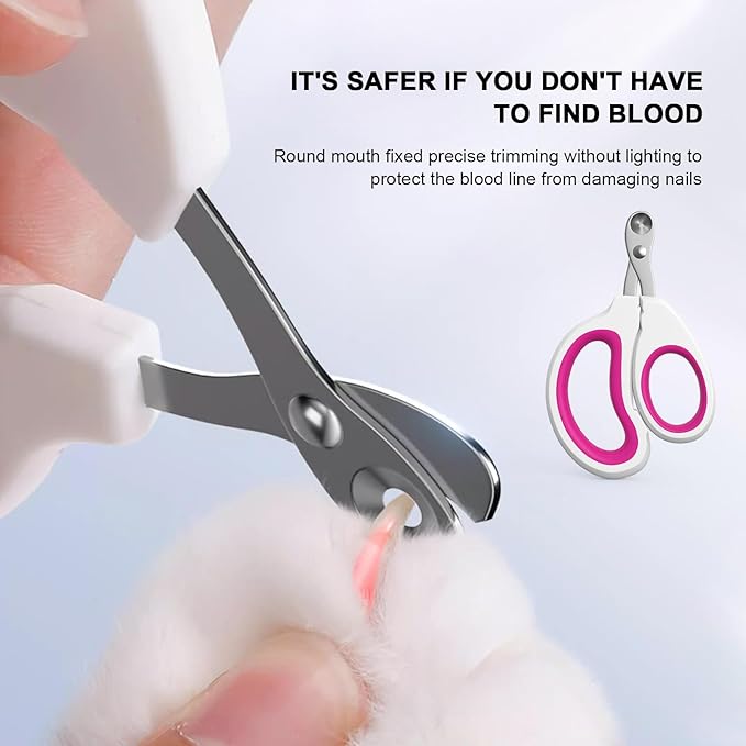 Aogeili Cat Claw Nail Clippers, Beginner Friendly Safety Trimmer, Pet Grooming Essentials Accessories with Stainless Steel Non Slip Handle for Kitten Puppy Rabbit Small Pets