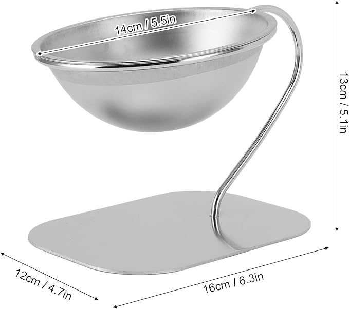 Raised Stainless Steel Elevated Tilted Cat Food Bowl for Large Capacity Cat Food Water Bowl, Suitable for 6.3 X 4.72 X 4.57in Pets
