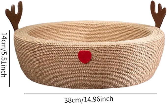 Cat Scratcher Cardboard Scratching Pad Sleeping Couch Bed Cat Scratcher Bowl for Furniture Protection Small Medium Large Cats L(S)