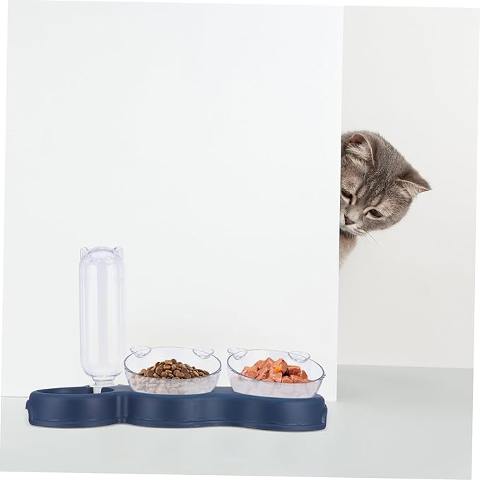 Toyvian Cat Water and Food Dispenser Elevated Automatic Feeder with Dual Bowls for Dogs and Cats Detachable Design for Easy Cleaning Material for Hydration and Comfortable Mealtime