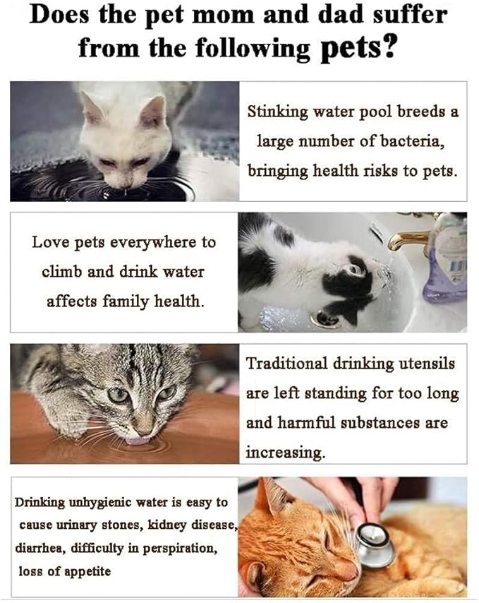 Liusj JUnst Cat Drinking Water Fountain,with Activated Carbon Filter,3L Ultra Quiet Pet Fountain,Cat Drinking Fountain Waterfall,for Cats, Dogs, Multiple Pets