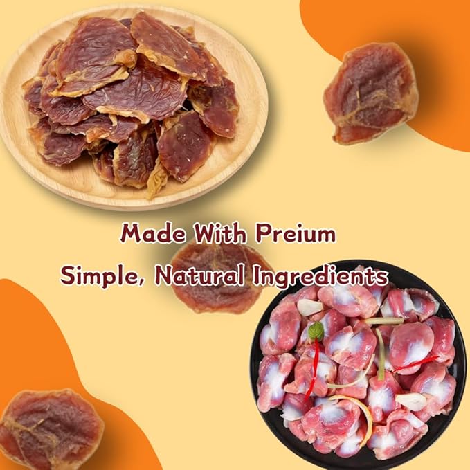 All-Natural Chicken Gizzards for Dogs, A Nutrient-Dense and High-Protein Single Ingredient Treat for All Breeds, Grain-Free, 14.11 Ounce