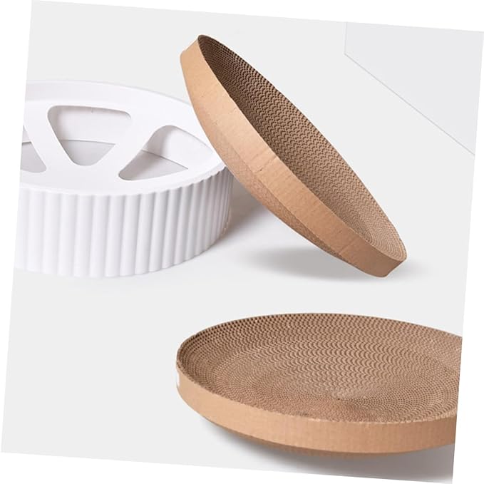 UPKOCH Cat Scratcher Replacement Pad with Corrugated Cardboard Core, Interactive Scratching for Indoor Cats and Kittens, Sturdy Scratching Bed for Furniture Protection