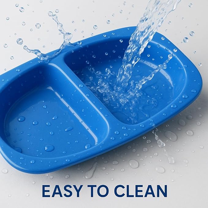 Lightweight Double Cat Dish (4 Pack) – Durable Plastic Food & Water Bowls for Cats, Small Pets, and Kittens – Easy Clean Feeding Station, Assorted Colors