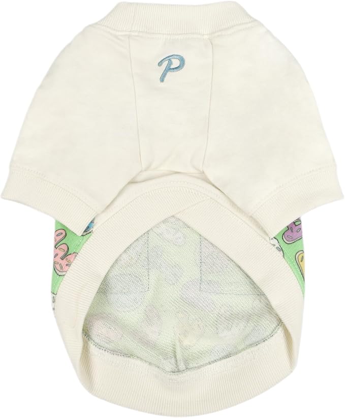Puppia Maisy Dog Shirt Round NeckTrendy Fashionable Cute Dog Apparel for Small and Medium Dogs, Ivory, Medium