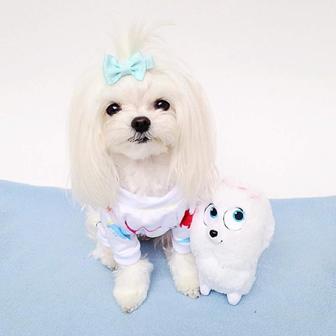 CuteBone Dog Halloween Pajamas Puppy Onesies Small Dogs Soft Pjs Coat Cat Apparel Comfy Pet Christmas Clothes Outfit Doggie Bodysuit PJD03(M)