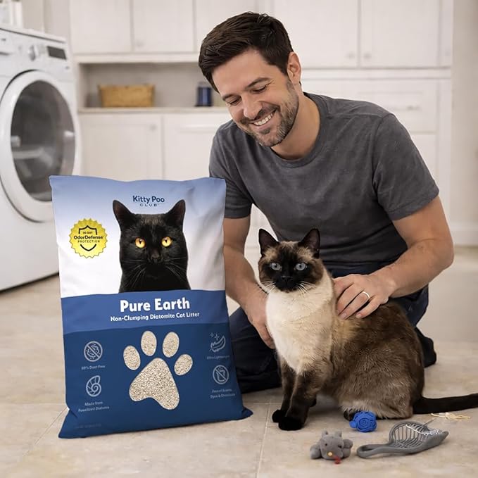 Kitty Poo Club Diatomite Cat Litter, – Lightweight, High-Absorption Cat Litter with Superior Odor Protection, Minimal Dust, & Hypoallergenic