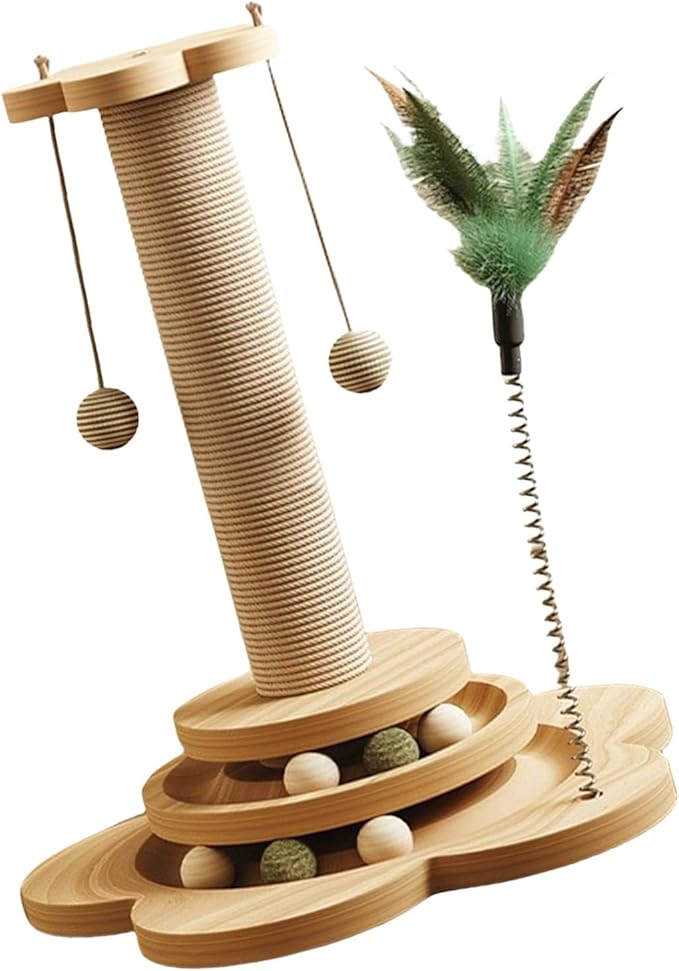 Kitten Furniture Bed Post Kitten Scratcher Toy for Pet Indoor Play Scratcher Sisal Scratch