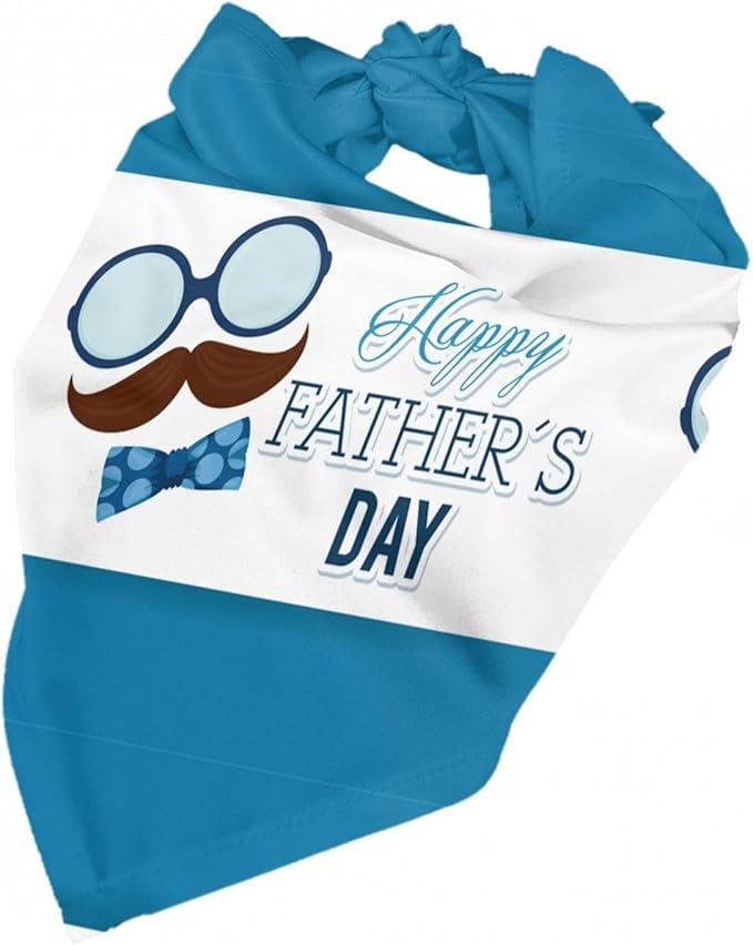 Happy Father's Day Dog Bandana Adjustable Reversible Triangle Dog Scarf Scarves Pet Bibs Costume Accessory Decor for Cats