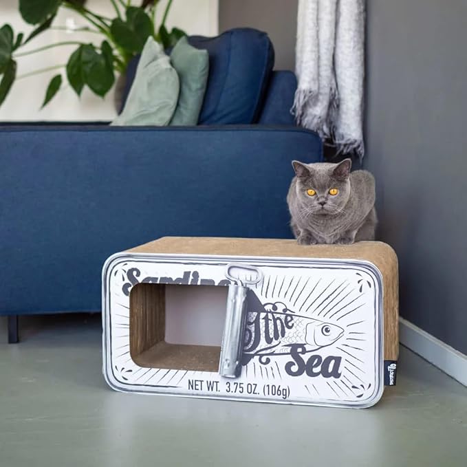 District 70 Sardine Cardboard Cat Scratcher, 60 x 30 x 30 cm, White