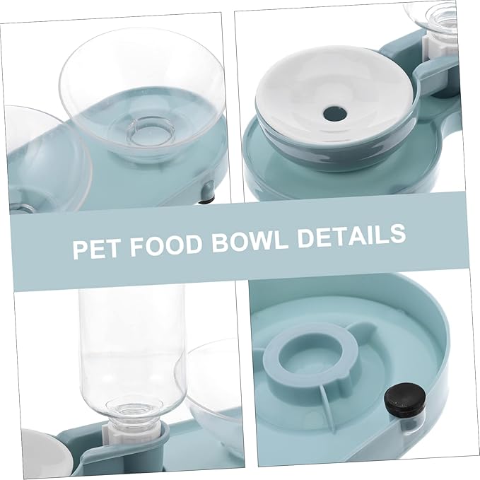 Automatic Pet Feeder Tilt Bowls and Water Bottle Food-Grade Dual-use Design for Cats Easy to Capacity