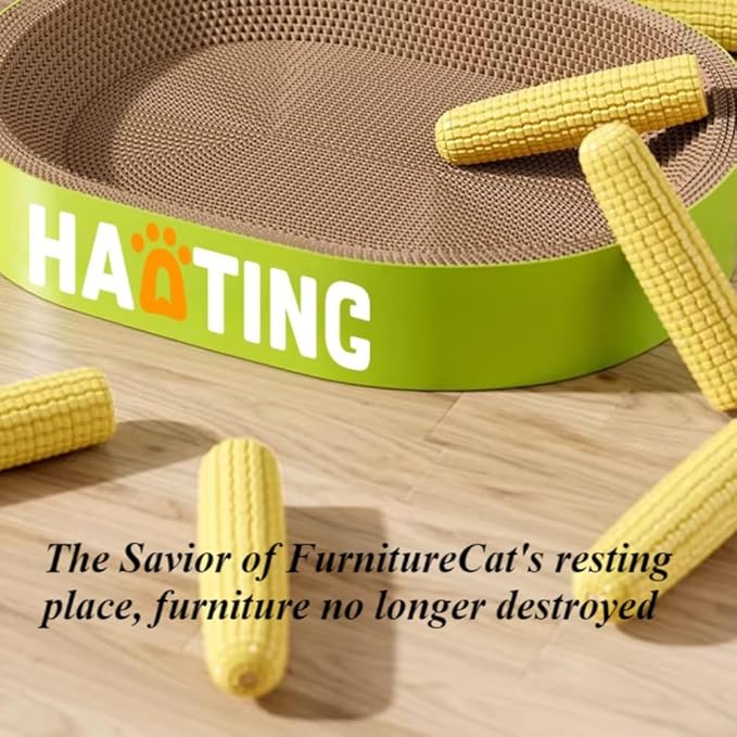 Large Cat Scratcher Bed, Anti-Tip Cardboard Scratching Lounge Couch for Indoor Cats & Kittens, Durable Scratch Pad Bed Furniture Protector(17.72''X3.54''X11.81'')