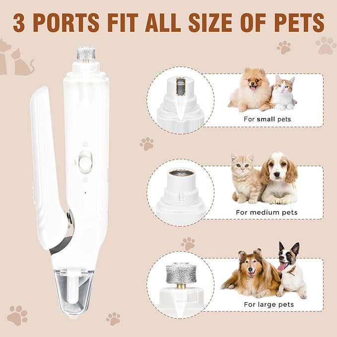 2-in-1 Dog Nail Grinder &Dog Nail Clippers with Light，Cat Nail Clippers ，Ultra-Quiet, USB Rechargeable, Multiple Grinding Methods, and Splash Guard for Large Medium Small Dogs Cats Pets(Green)