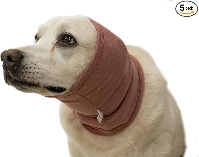 Dog Ear Cover Head Wrap Hematoma Compression Calming Quiet Ears Snood for Dogs Pink L