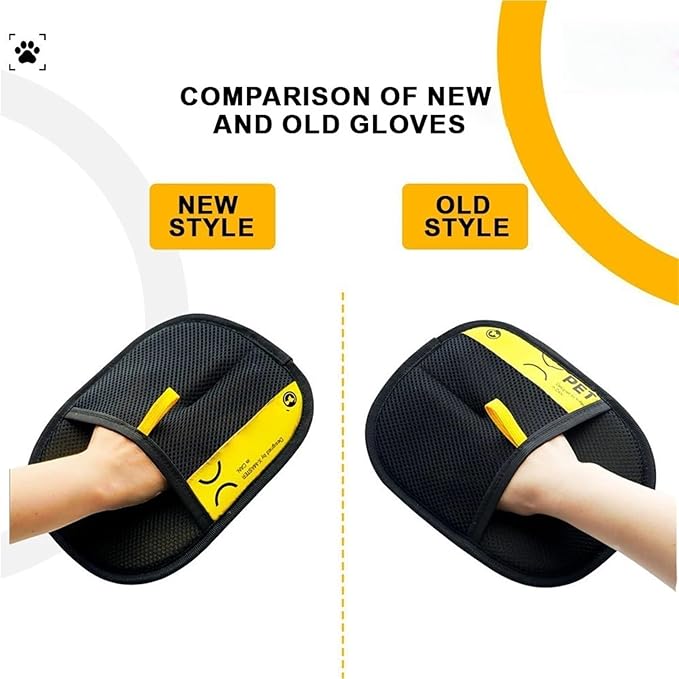 Upgrade Large Pet Hair Removal Grooming Gloves Static Fur Remover for Cat Dog Sofa Carpet Clothes(Small-black-1Pcs)