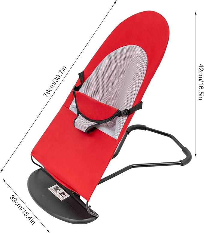 Pet Rocking Chair Solid Color Breathable Dog Bed Chair Portable Foldable Dog Cat Chair for Small Pets Weighing Less Than 33.07 lbs, 3 Levels Adjustable Height, Washable&Removable (Red)