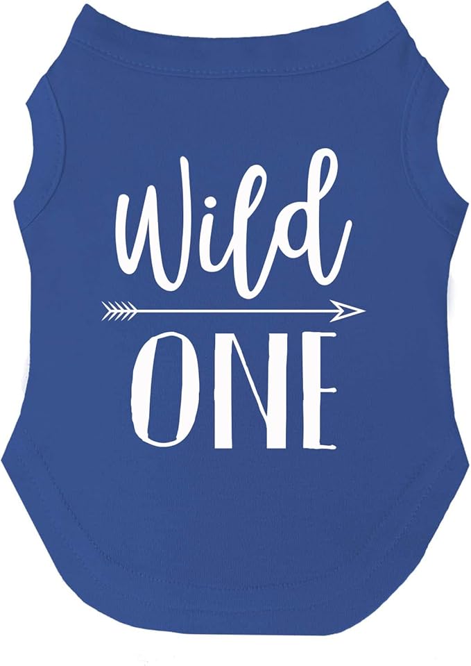 Wild One Dog Tee Shirt | Sleeveless | Sizes for Puppies, Toys and Large Breeds (Royal Blue, 2X-Large 95)