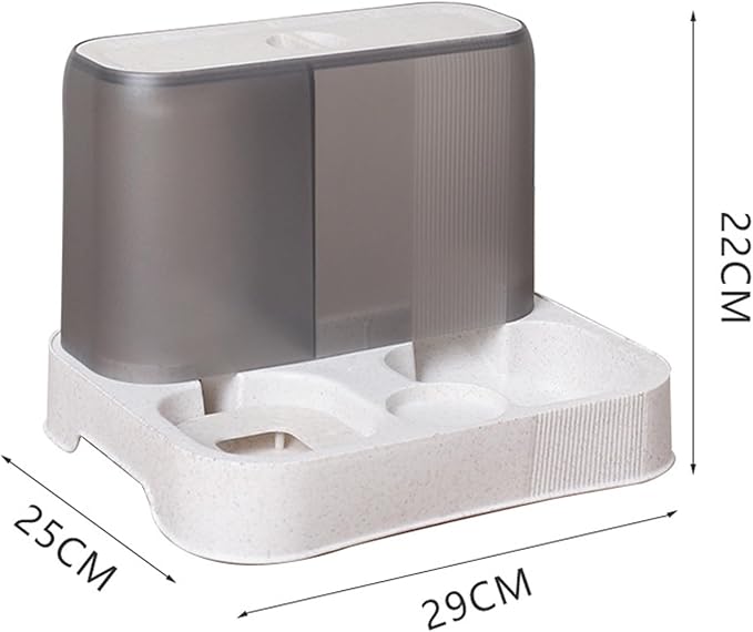 Dual Bowl Cat Feeder, Moderate Capacity, Removable for Easy Cleaning, Elegant Home Decor, Dining Environment, Meets All Day Feeding and Watering Needs (White)