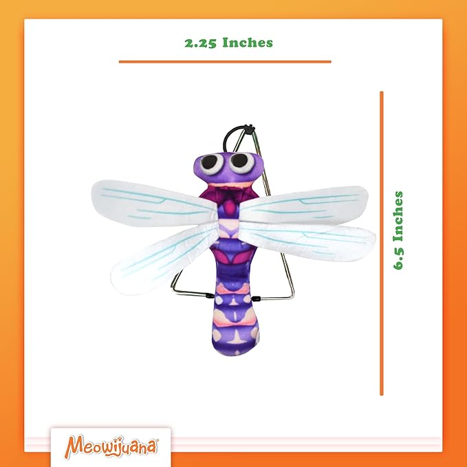 Meowijuana Jump 'n' Jamb Door Hanging Cat Toy | Dragonfly | Refillable Interactive Catnip Toy | Promotes Play and Cat Health | Includes Potent Catnip Grown in North America