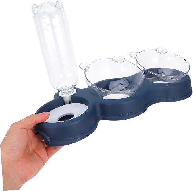 Toyvian Cat Water and Food Dispenser Elevated Automatic Feeder with Dual Bowls for Dogs and Cats Detachable Design for Easy Cleaning Material for Hydration and Comfortable Mealtime