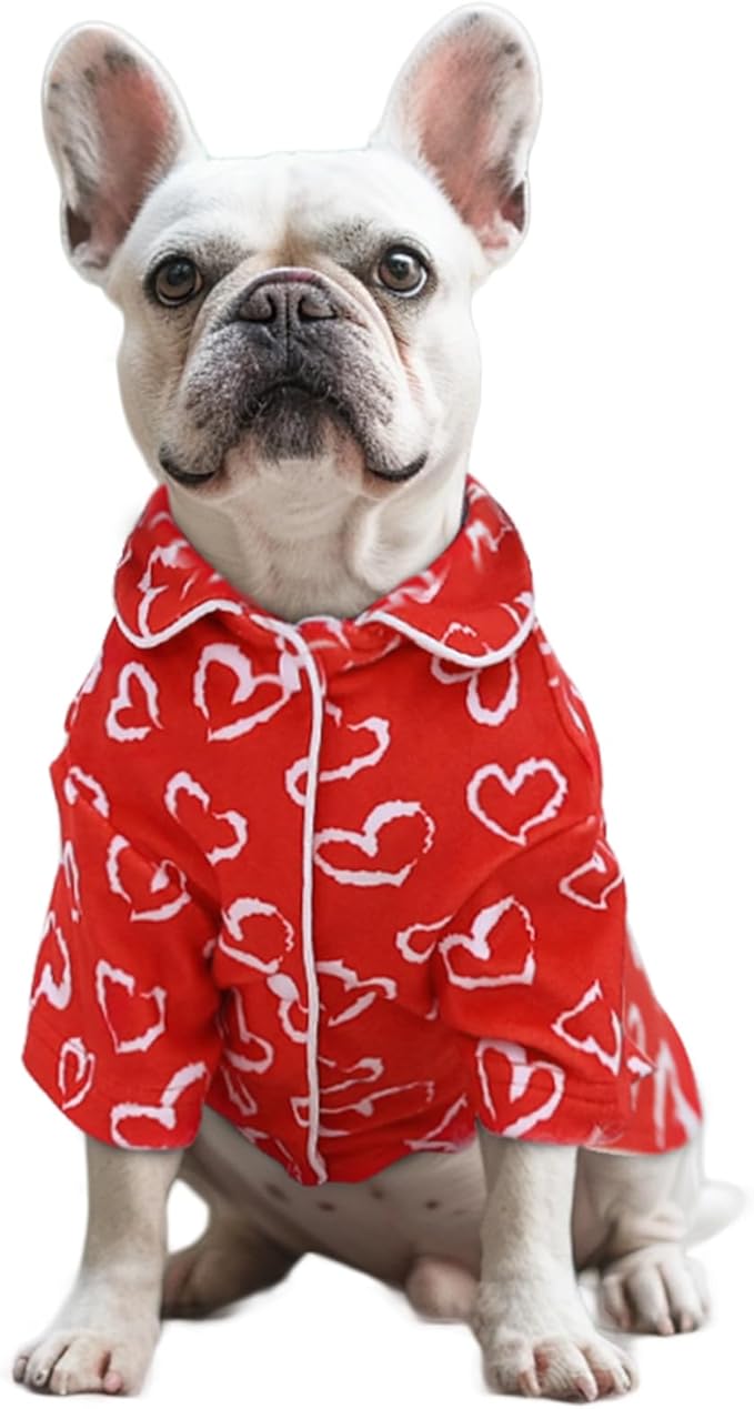 CuteBone Two-Leg Velvet Pet Pajamas Girl Dog Clothes - Soft, Cozy, and Stretchy Boy Pjs for Small, Medium Dogs and Cats Winter Sleepwear Apparel LTP01M