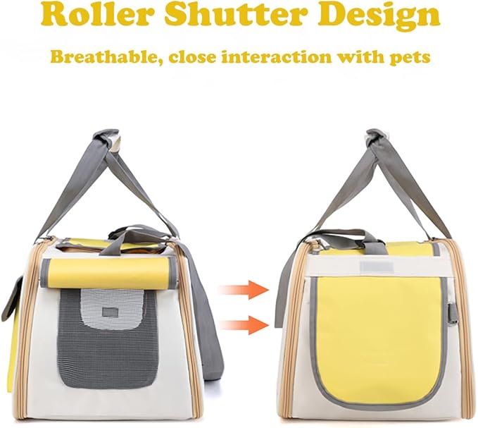 Cat Carrier, Dog Carrier, Pet Carrier for Large and Medium Cats to 15 Lbs, Soft-Sided Cat Carrier for Dog and Puppy, Pet Collapsible Travel Carriers for Small Cat Kitten (Yellow)
