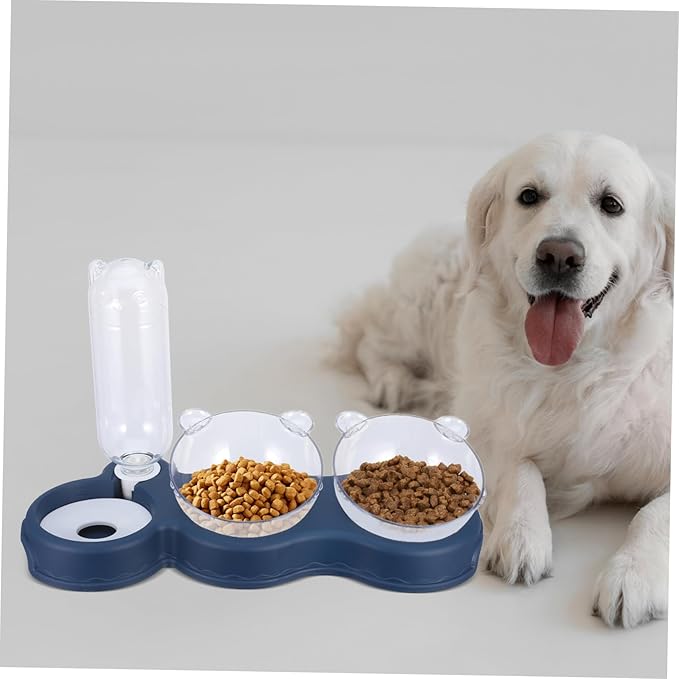 Toyvian Cat Water and Food Dispenser Elevated Automatic Feeder with Dual Bowls for Dogs and Cats Detachable Design for Easy Cleaning Material for Hydration and Comfortable Mealtime