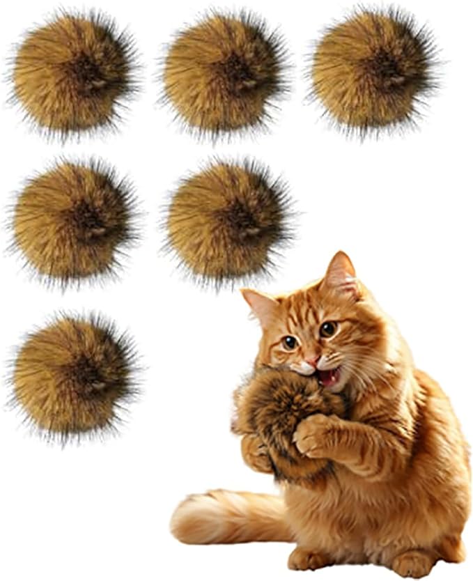Cat Toy Faux Rabbit Fur Ball,2026 New Soft Rabbit Fur Catnip Balls,Fluffy Catnip Toy for Indoor Cats,Washable & Fun to Chase for Exercise and Bonding (Ball/6pcs)