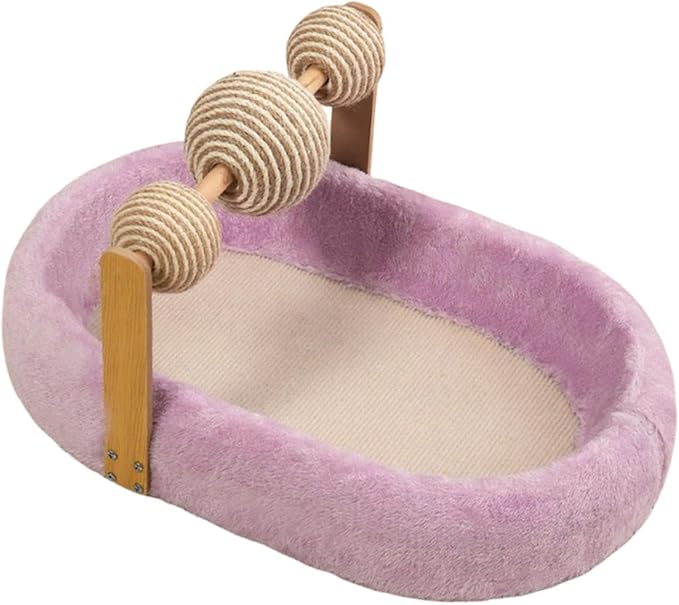 Cat Scratching Board Kitten Bed Furniture Protector Training Toys Exercise Cats Scratcher Bed Cat Scratching Pad for Resting- Purple