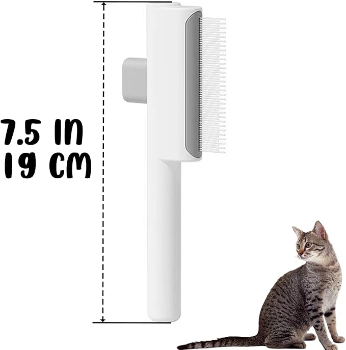 2 PCS Cat Brush, Self-Cleaning Dog Brush, Pet Grooming Tool with Long and Short Teeth