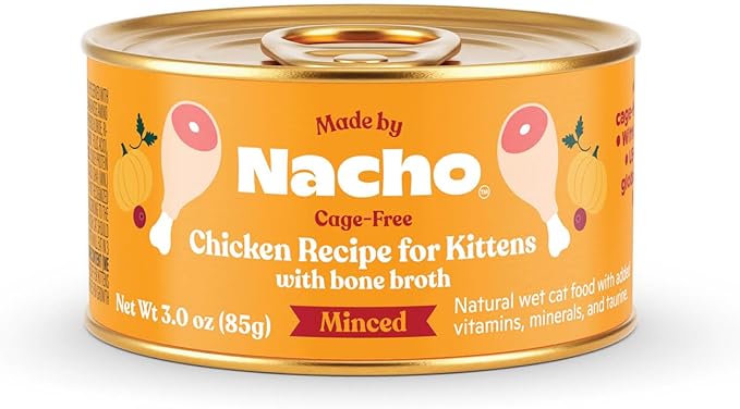 Made by Nacho Chicken Recipe Minced Wet Kitten Food, 3-oz can, Case of 24