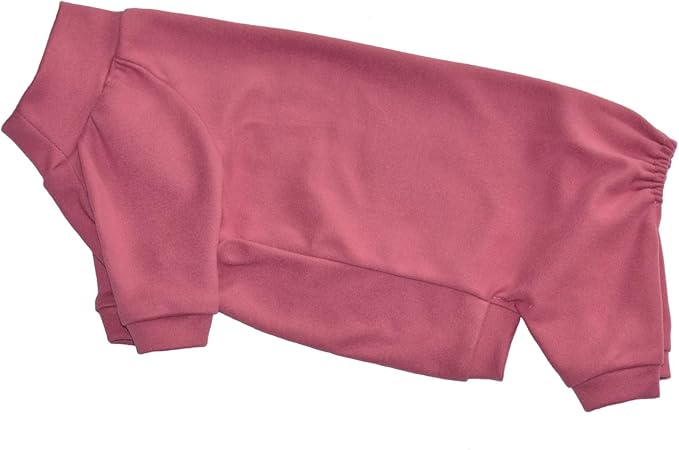 Sphynx Cat Four Leg Warm Fleece Pajamas Elastic Pet Clothes for Hairless Cats Surgery Recovery Suit Clothes for Sphynx, Devon, Cornish (Rose, M+ (7-8.6 lbs))
