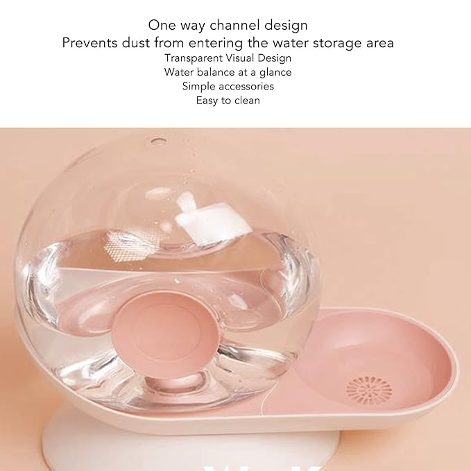 Pet Water Dispenser Snail Shape Automatic Water Drinking Fountain 2.8L Large Capacity for Dogs and Cats (Pink)
