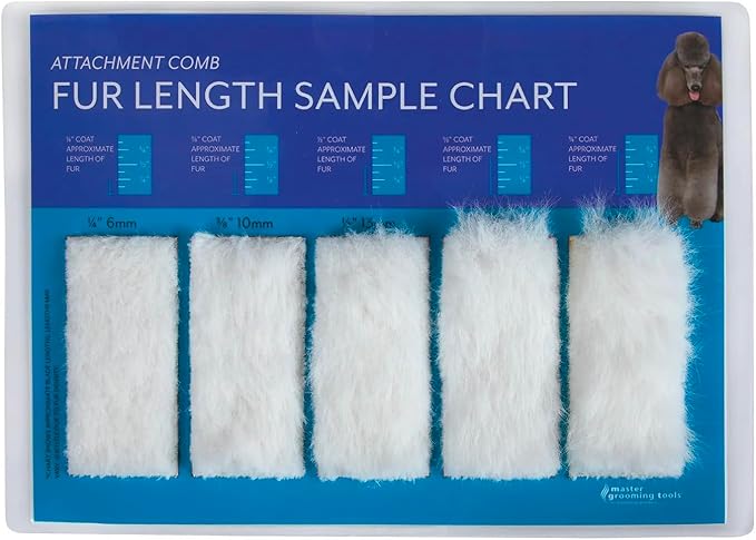 PUREPET Professional Grooming Tools Blade or Attachment Comb Dog and Cat Fur and Hair Length Sample Charts (Attachment Comb Chart)