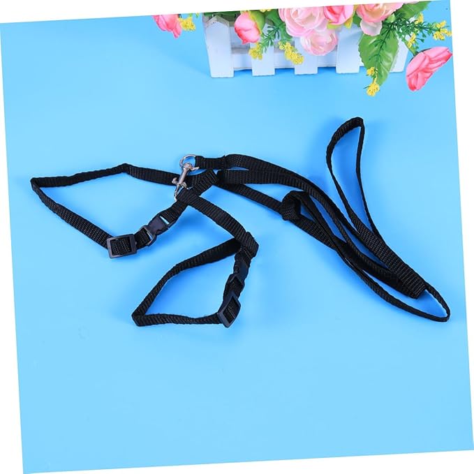 Toddmomy Cat Harness Leash for Kittens Adjustable Nylon Leash Breathable Mesh Vest PET Supplies for Walking Black