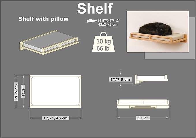 Cat Wall Bed + Steps, Cat Bed, Cat platform, Cat Wall Shelf, Cat Wall Furniture, Cat Wall Bed Cat Wall Steps Gift Cat Furniture, Cat Shelves