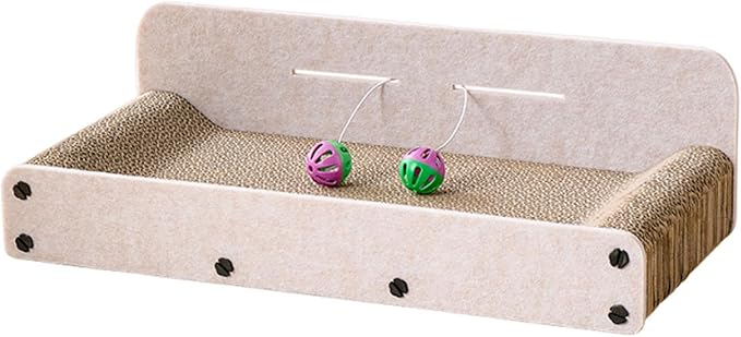 Cat Scratcher Lounge Bed Corrugated Paper Furniture Cute with Interactive Ball Accessory
